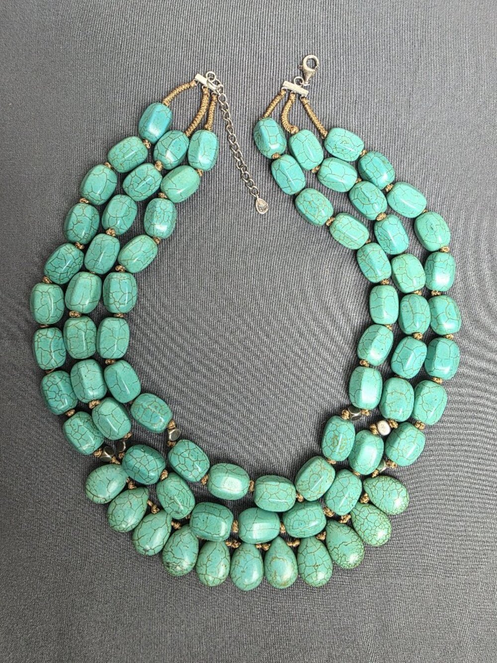 Silpada Drops of the Ocean Howlite Sterling Silver 3-Strand Necklace N3023